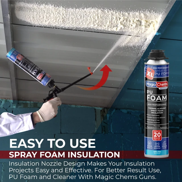 Alt view image 2 of 6 - Spray Foam Insulation, Expanding Sealant, 2 Pack-25.4 oz Closed Cell; High Density; Covers up to 40 sq ft; Cans Only, No Gun Included