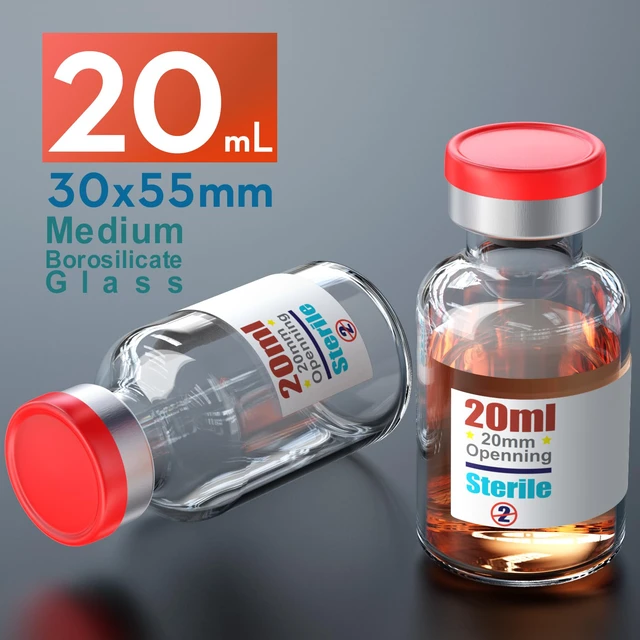 Alt view image 2 of 6 - Sterile Empty Vials with Self Healing Injection Port,with Flip Off Aluminum Cap,Sterile Package (20ml,10)