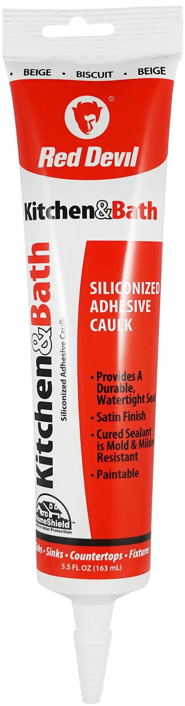 Main image of 040520 Duraguard Kitchen & Bath Siliconized Acrylic Caulk, 5.5 oz. Squeeze Tube, Biscuit, 12 Pack, Made in USA