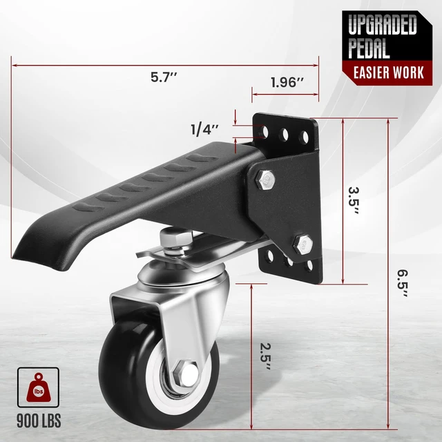 Alt view image 2 of 7 - Retractable Workbench Casters Kit, 800 lbs Capacity 4 Pack Heavy Duty Workbenches Wheeels Adjustable Workbench Casters for Workbenches, Tables, and Cabinets, Easy to Install