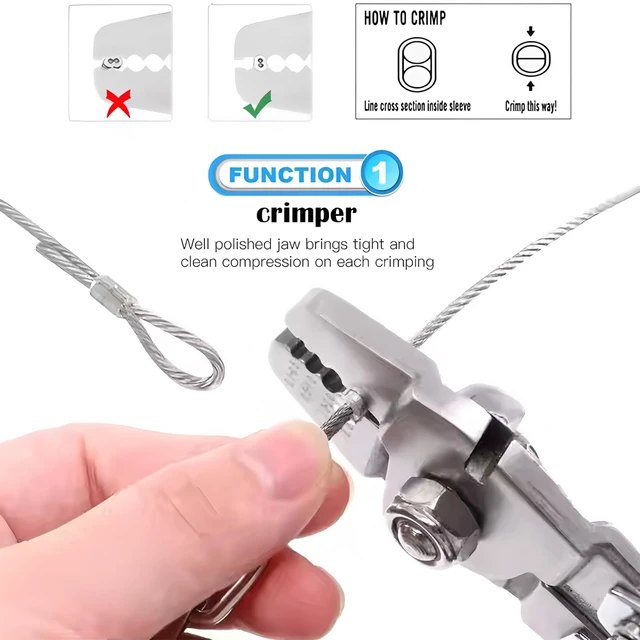 Alt view image 4 of 7 - Wire Rope,Equipped with Crimping Pliers,1/16 Wire Rope, Aircraft Cable,304 Stainless Steel Cable,7x7 Strand Core 196FT,368lbs Breaking Strength