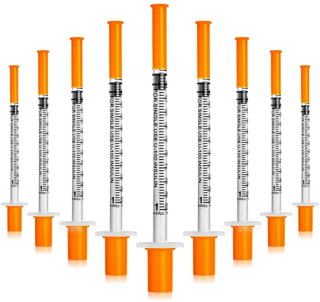 Main image of Syringes 1ml 27 Gauge 1/2 inch U-100 27G 1cc 13mm Lab Syringe, Pack of 100