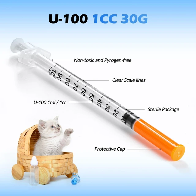 Alt view image 3 of 7 - 1ml 30 Gauge 5/16 Inch Lab Syringa, U-100 30G 1cc 5/16" (8mm), Pack of 100