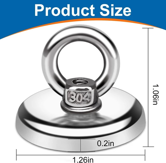 Alt view image 2 of 7 - 40 Pack Magnetic Hooks with Countersunk Hole Eyebolt, 110 lbs Heavy Duty Rare Earth Neodymium Magnets, Perfect for Home, Kitchen, Workplace, Office and Garage