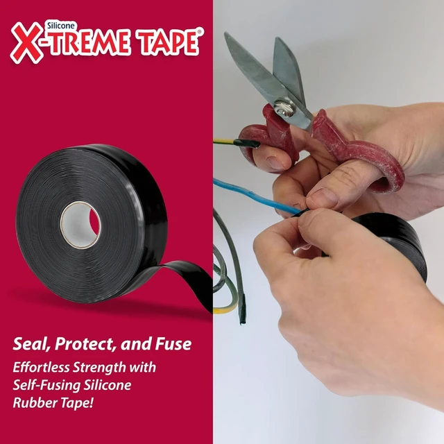 Alt view image 6 of 6 - Self Fusing Silicone Tape - 1-1/2 Inch x 36 Ft Roll - Black Heavy Duty Rubber Electrical Tape, Waterproof, For Automotive, Hose, Pipe, Outdoor & Emergency Repairs, Insulating, Flexible