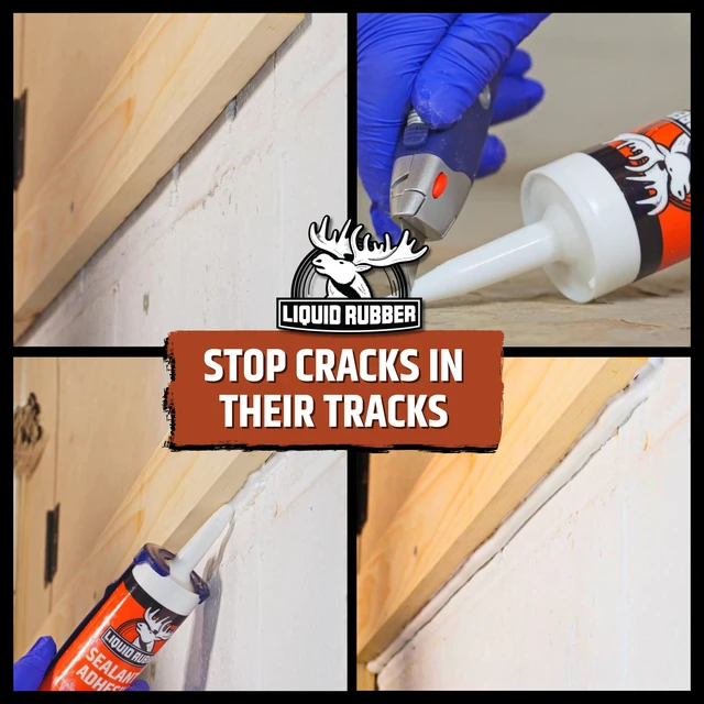 Alt view image 5 of 6 - Waterproof Sealant & Adhesive Caulk, Clear, 10.2 oz, 4 Pack Paintable in 24 Hrs and Cures on Damp Surfaces for Windows, Concrete, Doors, Foundations, Wood, Concrete, Brick & Metal