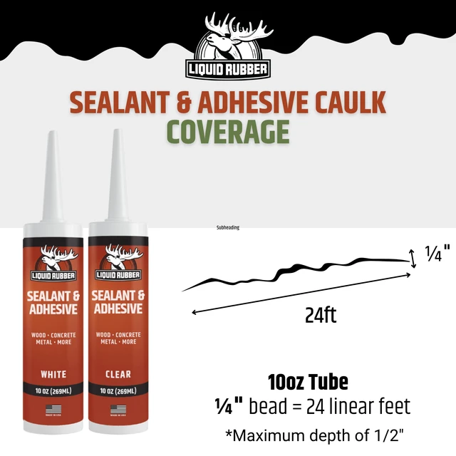 Alt view image 6 of 6 - Waterproof Sealant & Adhesive Caulk, Clear, 10.2 oz, 4 Pack Paintable in 24 Hrs and Cures on Damp Surfaces for Windows, Concrete, Doors, Foundations, Wood, Concrete, Brick & Metal