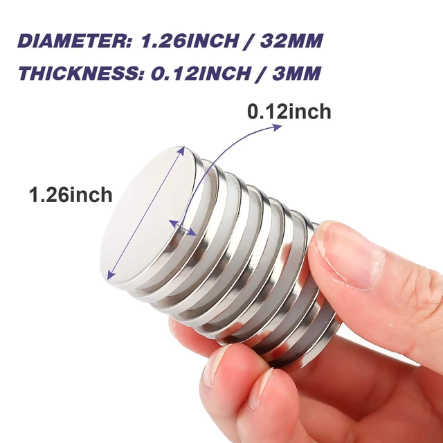 Alt view image 4 of 7 - 25 Pack Strong Neodymium Magnets with Adhesive Backing Powerful Permanent disc Rare Earth Magnet for Fridge Whiteboard DIY Refrigerator Building Scientific Crafts and Office, 1.26" x 0.12"