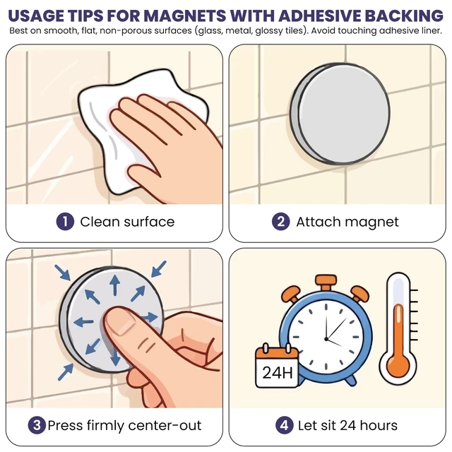 Alt view image 7 of 7 - 25 Pack Strong Neodymium Magnets with Adhesive Backing Powerful Permanent disc Rare Earth Magnet for Fridge Whiteboard DIY Refrigerator Building Scientific Crafts and Office, 1.26" x 0.12"