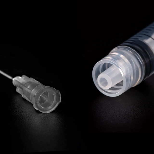 Alt view image 4 of 6 - 100 Pack 5ml/cc Plastic Luer Lock Syringa with 22Ga and Cap, Individually Sealed Wrapped, for Scientific Labs, Measuring Liquid, Refilling Cartridges or Glue Applicator