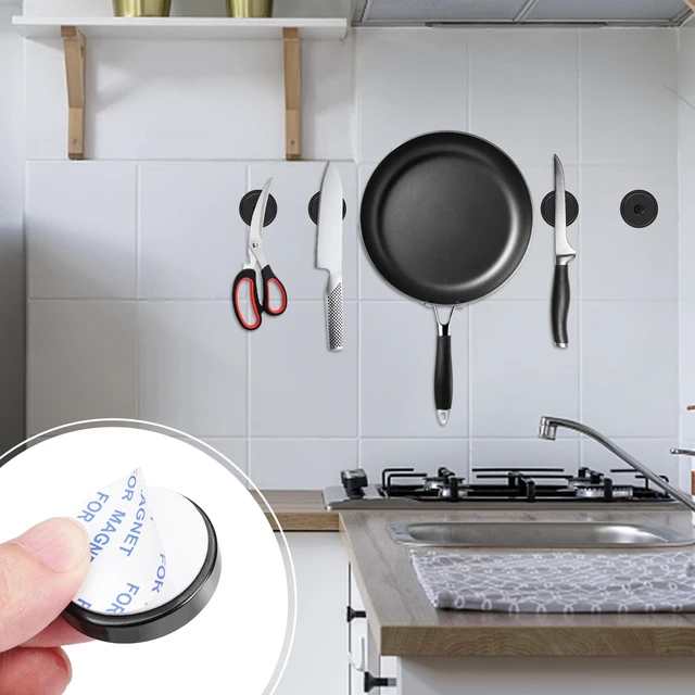 Alt view image 6 of 6 - Strong Rare Earth Neodymium Magnets with Screws, 110Lbs, 12 Pack Heavy Duty Disc Cup Magnets with Countersunk Hole and Adhesive Backing for Kitchen, Tool Room, and Wall Hanging