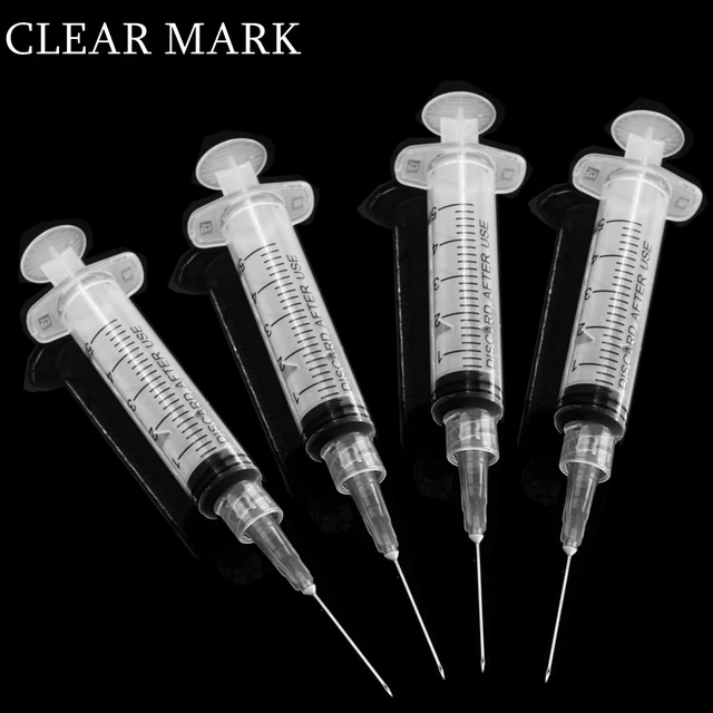 Alt view image 6 of 6 - 100 Pack 5ml/cc Plastic Luer Lock Syringa with 22Ga and Cap, Individually Sealed Wrapped, for Scientific Labs, Measuring Liquid, Refilling Cartridges or Glue Applicator