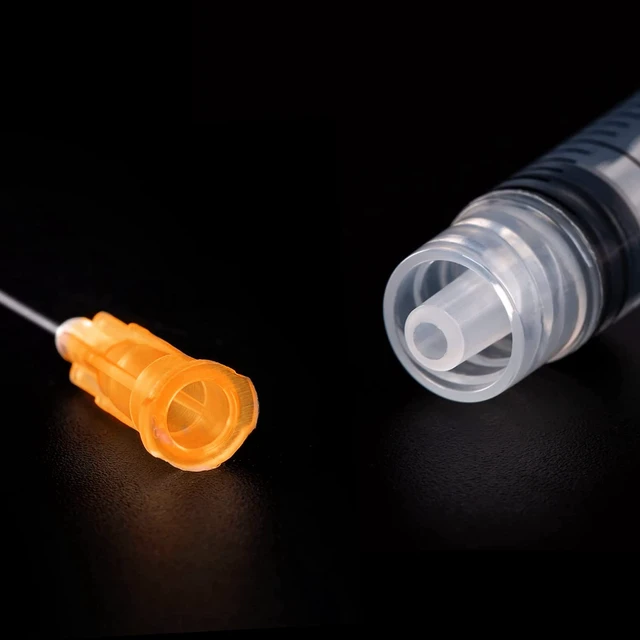 Alt view image 4 of 7 - 100 Pack 2ml (2.5ml) Plastic Luer Lock Syringa with 25Ga and Cap, Individually Sealed Wrapped, for Scientific Labs, Measuring Liquid, Refilling Cartridges or Glue Applicator