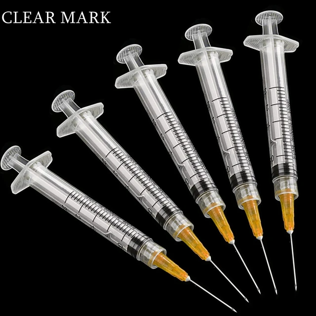 Alt view image 6 of 7 - 100 Pack 2ml (2.5ml) Plastic Luer Lock Syringa with 25Ga and Cap, Individually Sealed Wrapped, for Scientific Labs, Measuring Liquid, Refilling Cartridges or Glue Applicator