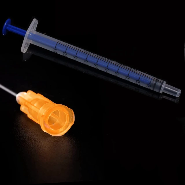 Alt view image 4 of 7 - 100 Pack 1ml/cc Plastic Luer Slip Syringa with 25Ga and Cap, Individually Sealed Wrapped, for Scientific Labs, Measuring Liquid, Refilling Cartridges or Glue Applicator