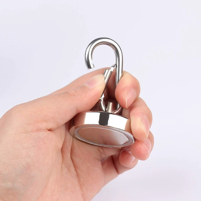 Alt view image 6 of 7 - Magnetic Hooks 170lbs Magnet Hooks Carabiner for Hanging Refrigerator Strong Large Heavy Duty Neodymium Magnet (170LBS-8PACK)
