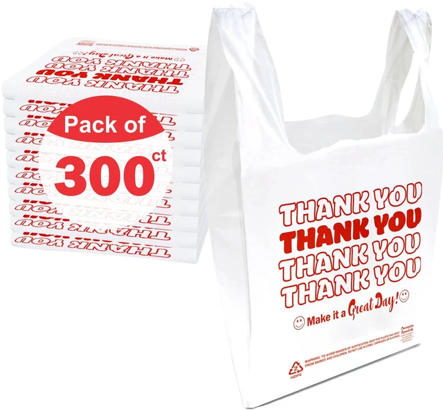 Main image of Thank You Bags Pack of 300ct White