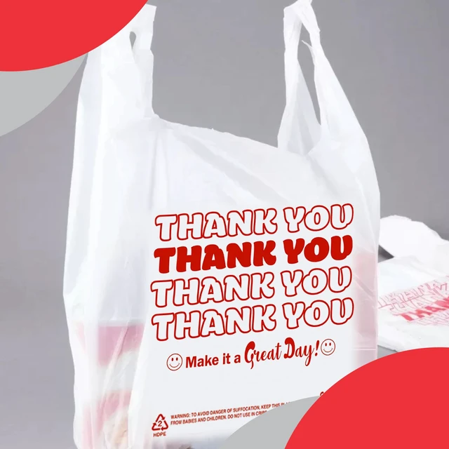 Alt view image 4 of 7 - Disposable & Reusable Thank You T-Shirt Bags- Pack of 200