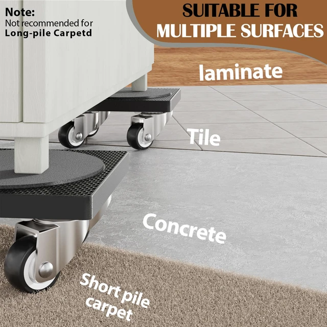 Alt view image 3 of 6 - Furniture Mover with Wheels & Aux. Lifter-Standard Dolly 360° Rotation Wheels Furniture Dolly for Moving Sliding Heavy Furniture, Appliances, 500 LB Max Load Capacity