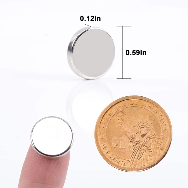 Alt view image 2 of 7 - 50 Pcs Super Strong Neodymium Magnets Disc, 15 x 3 mm Decorative Round Fridge Rare Earth Magnets, Fun Small Refrigerator Magnets for Whiteboard, Cute Locker, Crafts Dry Erase Board