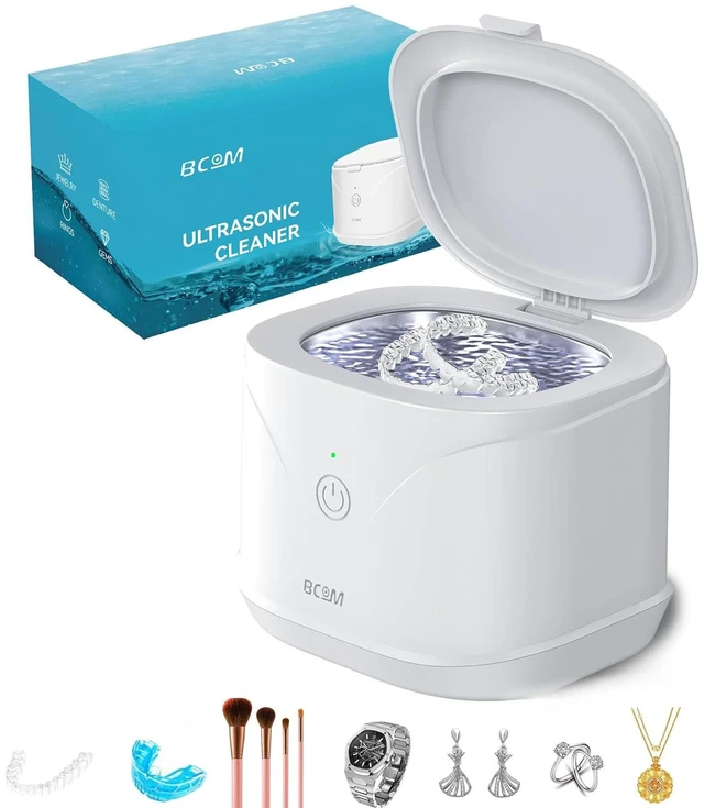 Main image of Ultrasonic Retainer Cleaner Machine, Denture Cleaner for Mouthguard 46kHz Ultrasonic Cleaner, Dental Night Guards Pod, Braces, Aligners, Toothbrush, Jewelry Rings, Compact 220ml 304 Tank