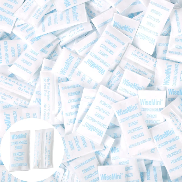 Main image of 0.5 Gram 1500 Pack Silica Gel Packs, Dessicant Packets, Moisture Absorbers for Food Storage, Food Grade Desiccant Dehumidifiers, WiseMini