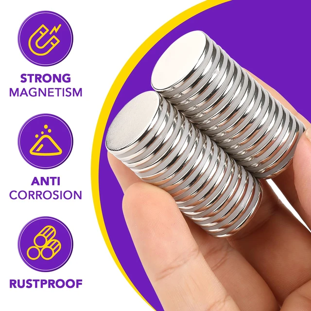 Alt view image 2 of 7 - 30 Pcs Small Neodymium Disc Magnets with Adhesive Silver Round Powerful Permanent Rare Earth Magnets, Heavy Duty Magnet for Fridge, DIY, Scientific, Craft, Office, 0.79 x 0.08 inch