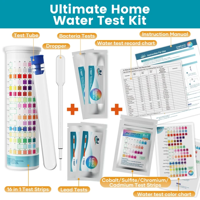 Alt view image 4 of 7 - 22 in 1 Water Test Kits - 125 Strips Drinking Water Test Kit, Home Tap and Well Water Tester for Bacteria pH Hardness Lead Iron Copper Chlorine Cyanuric Acid