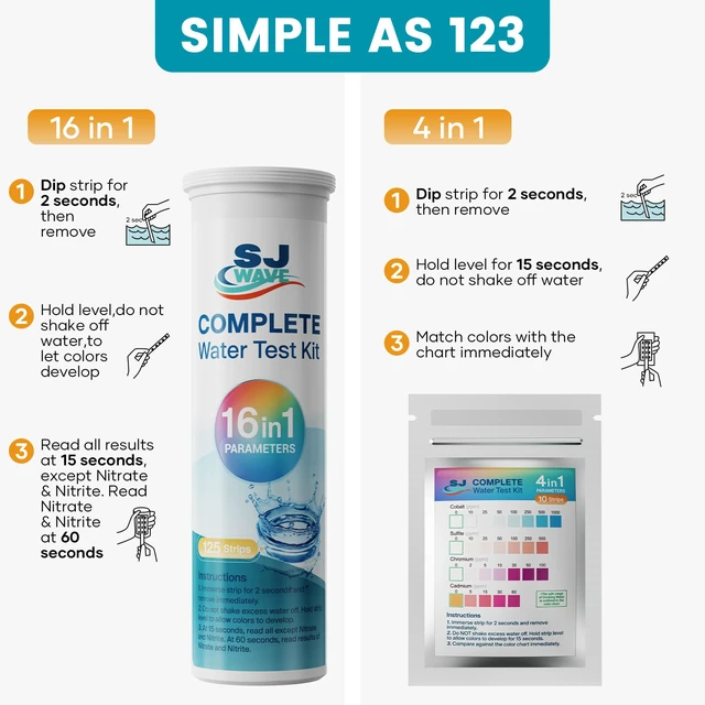 Alt view image 5 of 7 - 22 in 1 Water Test Kits - 125 Strips Drinking Water Test Kit, Home Tap and Well Water Tester for Bacteria pH Hardness Lead Iron Copper Chlorine Cyanuric Acid