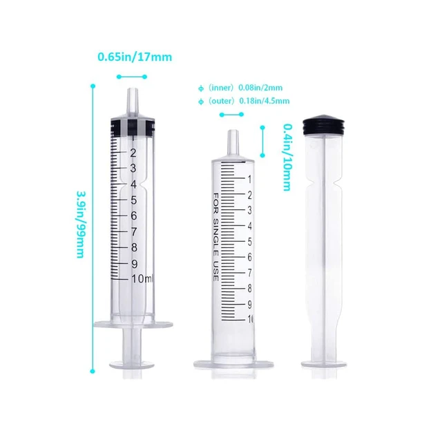 Alt view image 2 of 6 - 20 Pack 10ml Syringe, With 22G Needle, Disposable Individually Wrapped