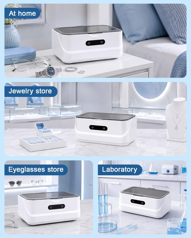Alt view image 5 of 7 - Ultrasonic Jewelry Cleaner 48KHz Ultra Sonic Cleaning Machine For Ring/Eyeglass/Silver Jewelry/Watch Band/Dentures Retainers 4 Cleaning Modes & Display 400ml 304 Tank Gift for Women