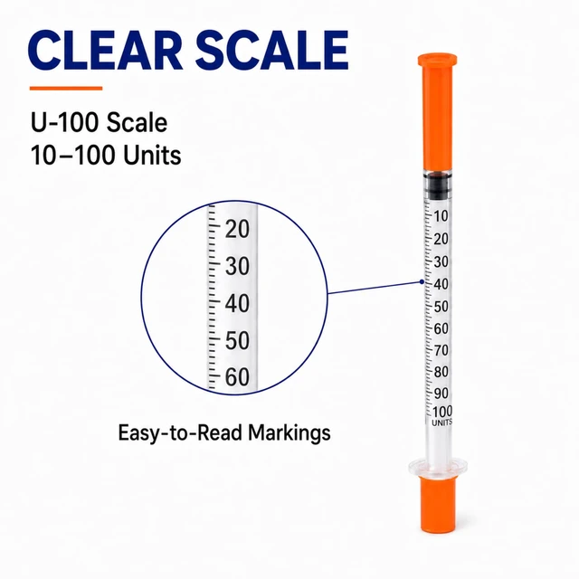 Alt view image 6 of 7 - U-100 1 ml/cc 30g 5/16 inch Seringe, Individual,100 Pack