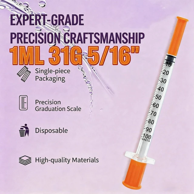 Alt view image 2 of 7 - 1ml/cc 31G 5/16'' Lab Tools, 100 Pack Individually Packaged
