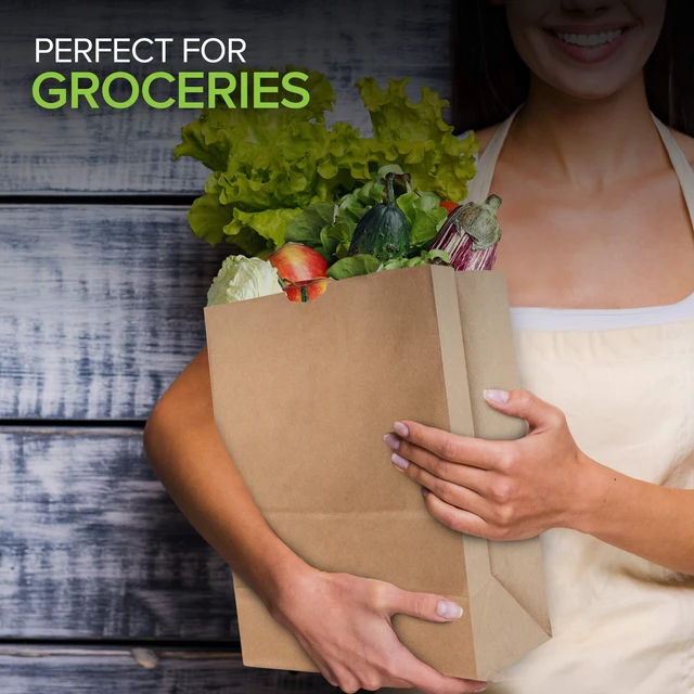 Alt view image 4 of 7 - 52 lb Kraft Brown Paper Bags (70 Count) Bulk Large Grocery Bags for Shopping
