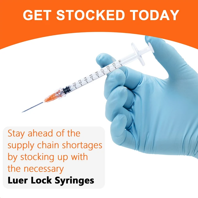 Alt view image 4 of 6 - 1ml,100 Pack, 25G 1 inch Syringes with Needle, Needle Luer Lock Syringe, Individually Sealed Package for Scientific Labs,Feeding Small Animals,Dispensing,Applicator,Watering