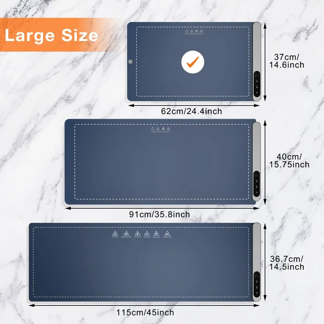 Alt view image 7 of 7 - Warming Mat for Food 24"x15", Rapid and Full Surface Heating Navy 6 Temp Settings, 6H Timer, Rollable Portable Silicone Electric Food Heating Mat for Countertop Party Buffet, Keep Meal Warm