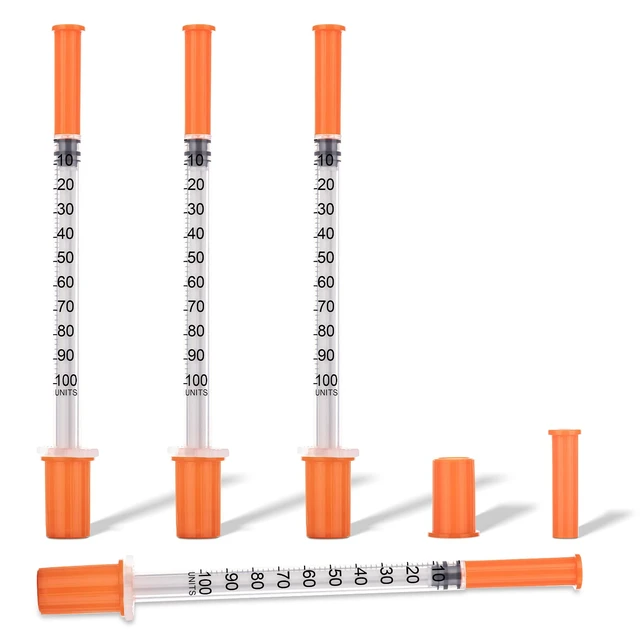 Main image of 100 Pcs U-100 1cc Syringe 32g 5/16in (8mm) Disposable Lab Syringes Individually Packaged