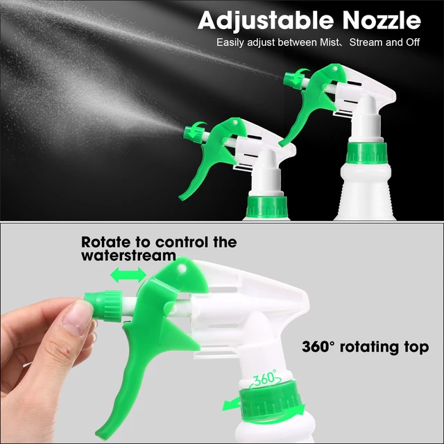 Alt view image 4 of 6 - 12 Pcs 16 Oz Plastic Spray Bottles Reusable adjustable sprayers for water, cleaners, plants and household tasks; bulk pack for home or commercial use