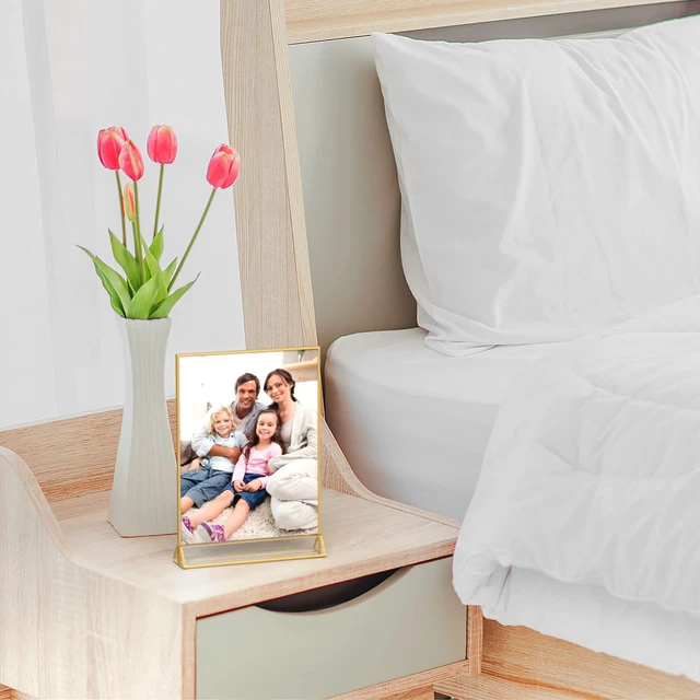 Alt view image 7 of 7 - 5x7 Acrylic Sign Holder, Picture Frame, Wedding Table Numbers, 6pack Vertical Stand, Gold Frames, Clear Double Sided, Gold Sign Holders Display for Menu Restaurant Signs, Photos, Party, Events