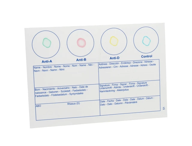 Alt view image 4 of 7 - Blood Typing Kit, 5 Test Pack, Know Your Blood Type, Accurate Instant Home Testing, Determine A, O, B, Rhs-D Negative & Positive Groups