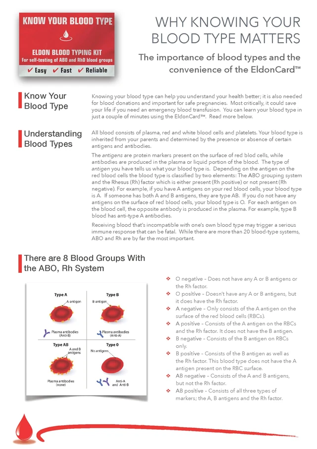 Alt view image 6 of 7 - Blood Typing Kit, 5 Test Pack, Know Your Blood Type, Accurate Instant Home Testing, Determine A, O, B, Rhs-D Negative & Positive Groups