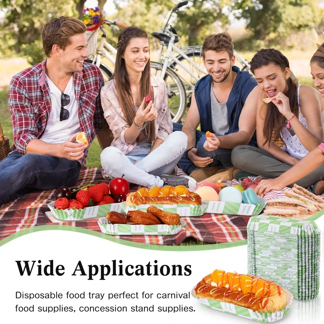 Alt view image 6 of 7 - 300 Pcs Paper Hot Dog Trays Valentine's Day 6 Inch Food Trays Concession Stand Supplies Disposable Hot Dog Holder Paper Hotdog Boats Rectangular Liners for Christmas Party (Pack of 3)