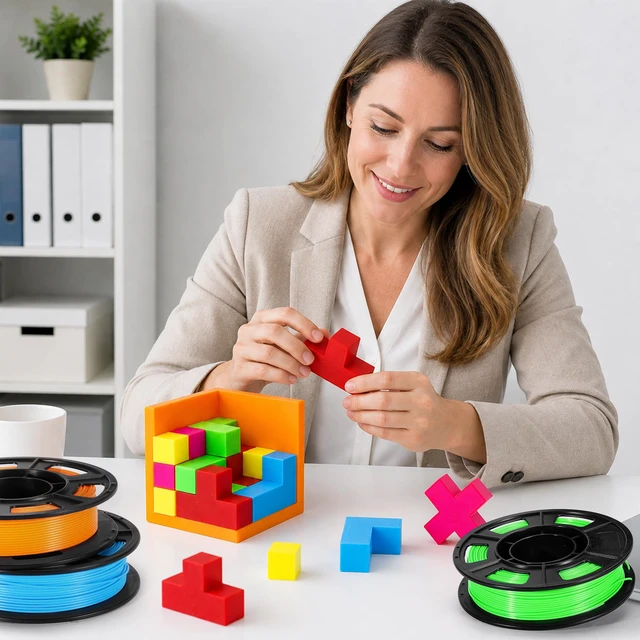 Alt view image 2 of 7 - PLA 3D Printer Filament Bundle 250g, 1.75mm/±0.02mm 6 Colors 1.5KG Multicolor PLA Compatible with Most FDM 3D Printers, Red, Pink, Orange, Yellow, Green, Sky Blue for Beginners, Vacuum-Sealed