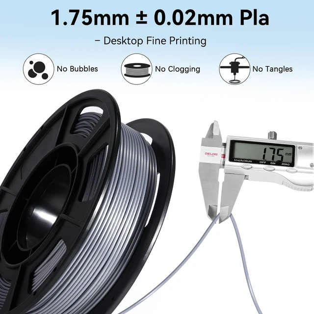 Alt view image 4 of 7 - PLA 3D Printer Filament Bundle 250g, 1.75mm/±0.02mm 6 Colors 1.5KG Multicolor PLA Compatible with Most FDM 3D Printers, Black, White+, Clear,Gray+ for Beginners, Individually Vacuum-Sealed