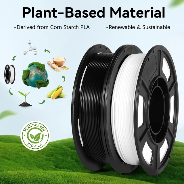 Alt view image 6 of 7 - PLA 3D Printer Filament Bundle 250g, 1.75mm/±0.02mm 6 Colors 1.5KG Multicolor PLA Compatible with Most FDM 3D Printers, Black, White+, Clear,Gray+ for Beginners, Individually Vacuum-Sealed