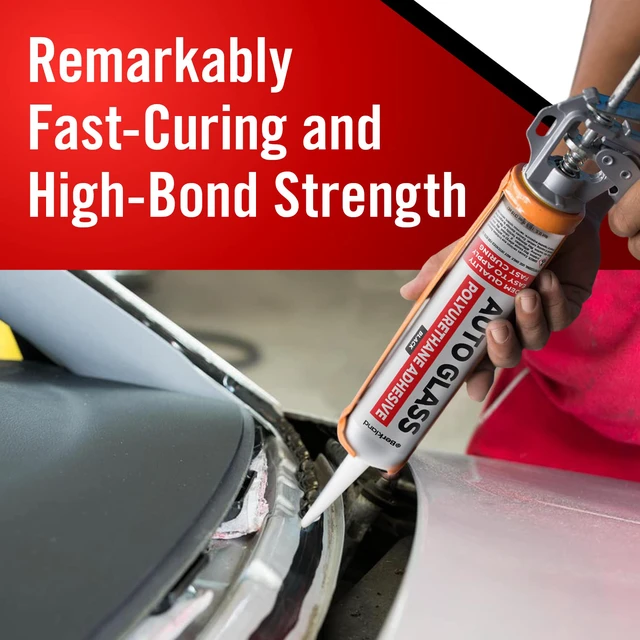Alt view image 2 of 7 - Polyurethane Windshield Adhesive, Black - Fast Curing Glass Glue High bond strength urethane windshield sealant - fast cure for auto & RV glass installs