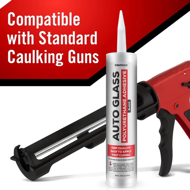 Alt view image 3 of 7 - Polyurethane Windshield Adhesive, Black - Fast Curing Glass Glue High bond strength urethane windshield sealant - fast cure for auto & RV glass installs