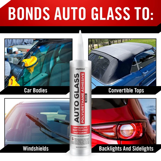 Alt view image 4 of 7 - Polyurethane Windshield Adhesive, Black - Fast Curing Glass Glue High bond strength urethane windshield sealant - fast cure for auto & RV glass installs