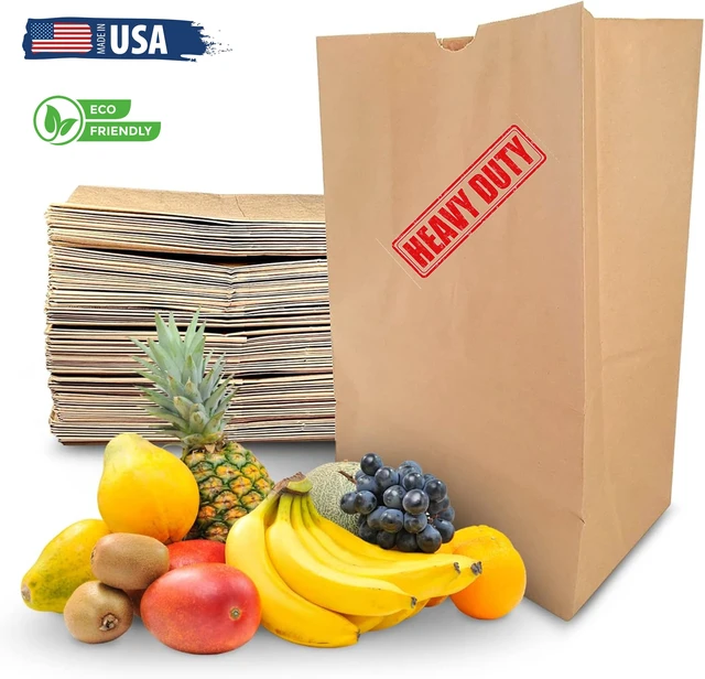 Alt view image 2 of 6 - 57 Lb Large Kraft Paper Grocery Bags - 100 Count, 12 x 17 x 7 - Durable, Reusable & Eco-Friendly Shopping Bags, Brown Kraft Take-Out Bags for Retail, To-Go, Any Occasion