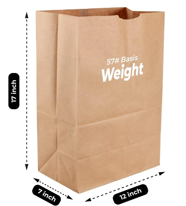 Alt view image 4 of 6 - 57 Lb Large Kraft Paper Grocery Bags - 100 Count, 12 x 17 x 7 - Durable, Reusable & Eco-Friendly Shopping Bags, Brown Kraft Take-Out Bags for Retail, To-Go, Any Occasion